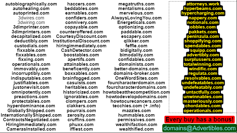 Advertibles ABC of Domains